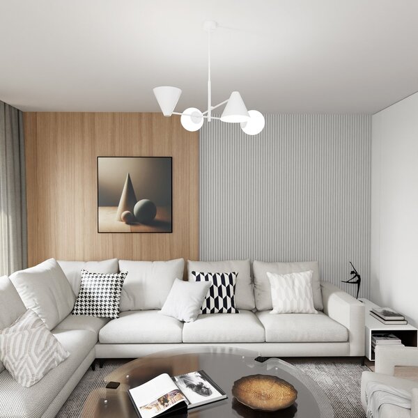Plafoniera Moderna Industrial Nodens 4 Luci Bianco