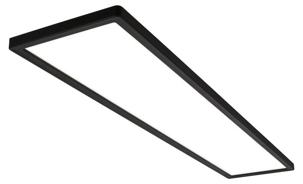 Briloner Tava LED lampada da soffitto 98 cm, piatta, retroilluminata, nera