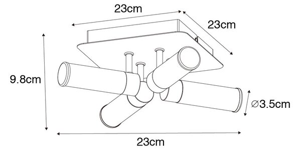 Plafoniera da bagno moderna cromo 4 luci IP44 - Bath