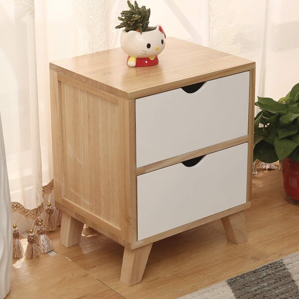 Cassettiera 2 Cassetti In Legno 36x29,5x44 Cm Nordica Bianco