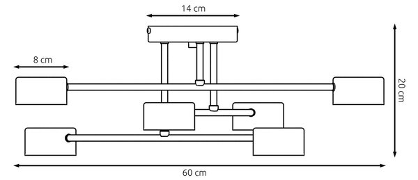 Plafoniera Moderna Ninmah 6 Luci Bianca