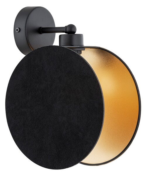 Applique 1 Luce Moderna Orion In Acciaio Nero E Oro