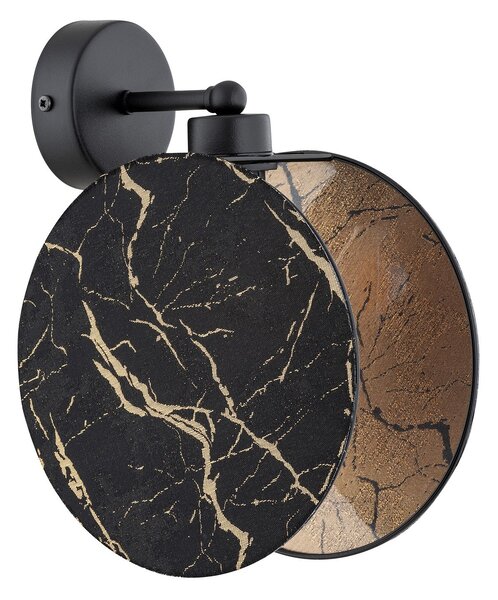 Applique 1 Luce Moderna Orion In Acciaio Effetto Marmo Nero