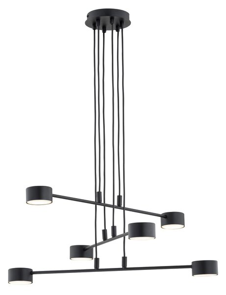 Sospensione Moderna Dharmaraja 6 Luci In Acciaio Nero