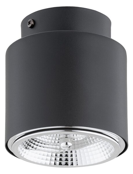 Plafoniera Moderna 1 Luce Faretto Aditya In Acciaio Nero