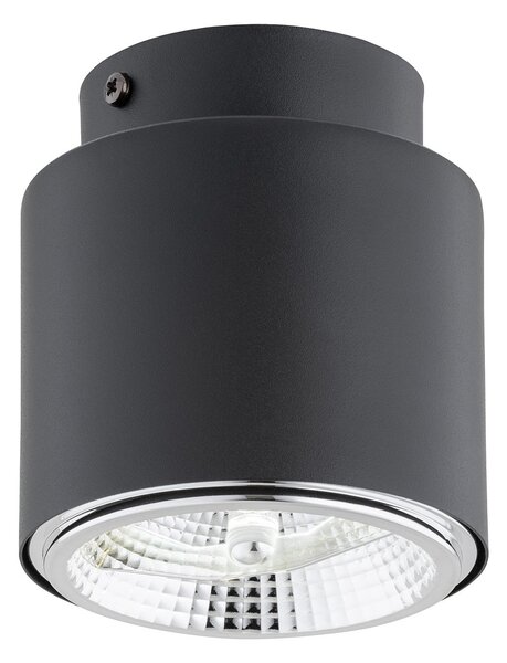 Plafoniera Moderna 1 Luce Faretto Aditya In Acciaio Nero