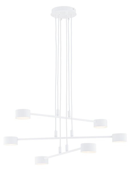 Sospensione Moderna Dharmaraja 6 Luci In Acciaio Bianco