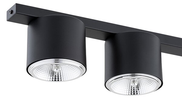 Plafoniera Moderna 3 Luci Faretti Aditya In Acciaio Nero