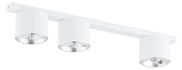 Plafoniera Moderna 3 Luci Faretti Aditya In Acciaio Bianco