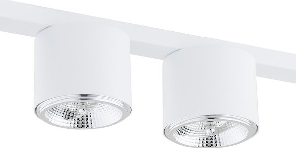 Plafoniera Moderna 5 Luci Faretti Aditya In Acciaio Bianco