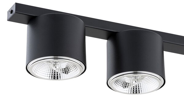 Plafoniera Moderna 5 Luci Faretti Aditya In Acciaio Nero