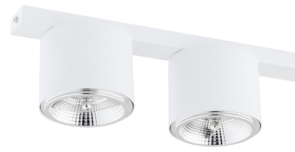 Plafoniera Moderna 3 Luci Faretti Aditya In Acciaio Bianco