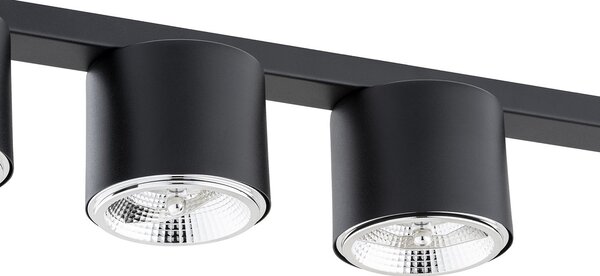 Plafoniera Moderna 5 Luci Faretti Aditya In Acciaio Nero