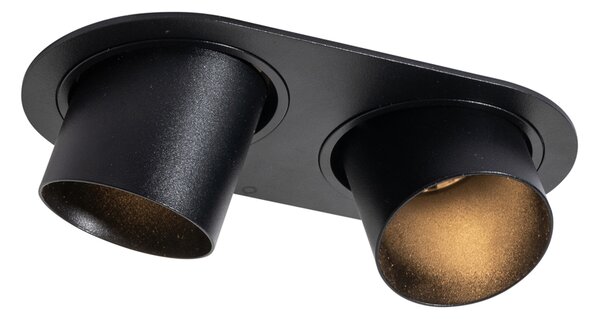 Faretto da incasso nero GU10 50mm 2 luci - Installa
