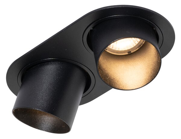 Faretto da incasso nero GU10 50mm 2 luci - Installa