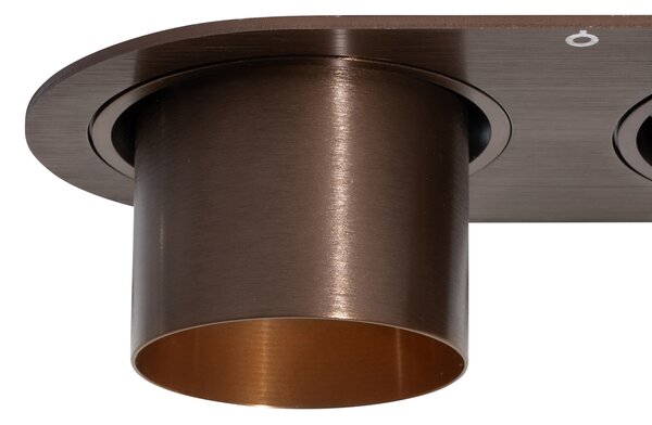 Set di 6 faretti da incasso bronzo scuro GU10 50mm 2 luci - Installa