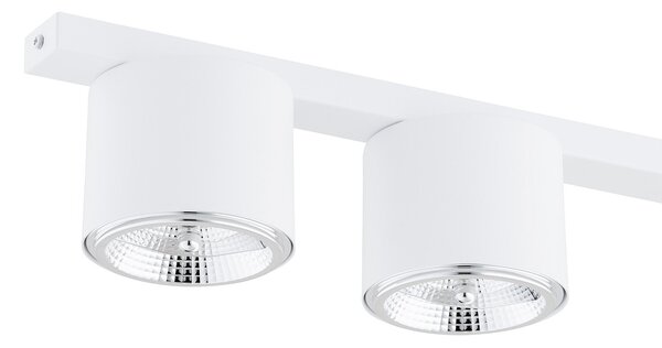 Plafoniera Moderna 5 Luci Faretti Aditya In Acciaio Bianco