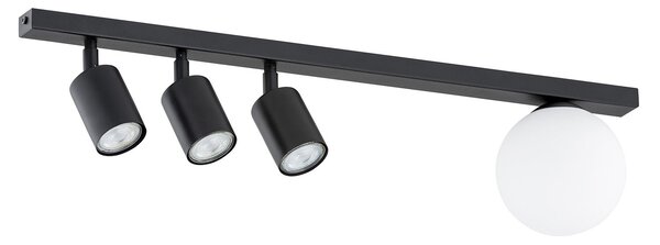 Plafoniera Minimal 4 Luci Vaishravana In Acciaio Nero E14+Gu10
