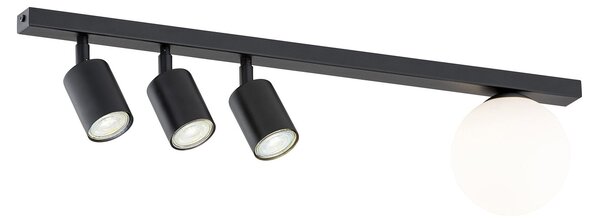 Plafoniera Minimal 4 Luci Vaishravana In Acciaio Nero E14+Gu10