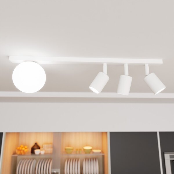 Plafoniera Minimal 4 Luci Vaishravana In Acciaio Bianco E14+Gu10