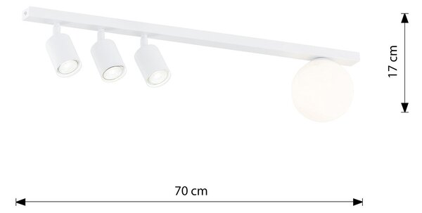 Plafoniera Minimal 4 Luci Vaishravana In Acciaio Bianco E14+Gu10