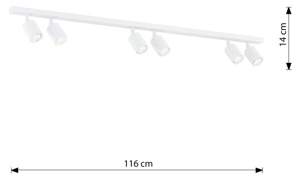 Plafoniera Moderna 6 Luci Faretti Vaishravana In Acciaio Bianco