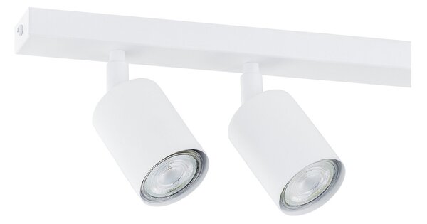 Plafoniera Moderna 6 Luci Faretti Vaishravana In Acciaio Bianco