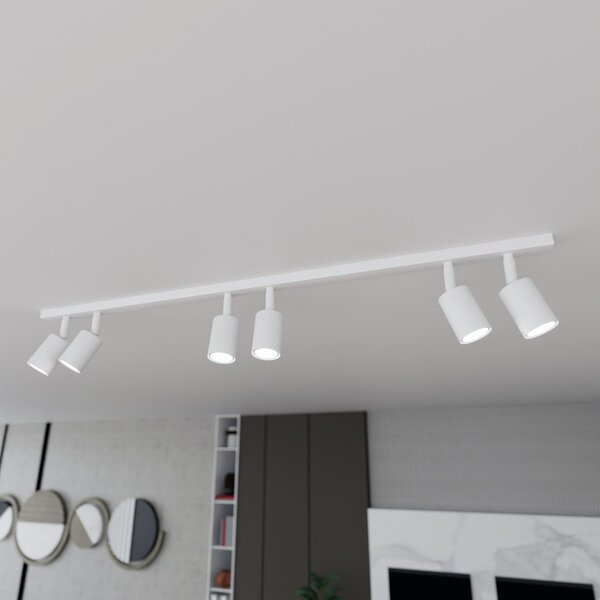 Plafoniera Moderna 6 Luci Faretti Vaishravana In Acciaio Bianco
