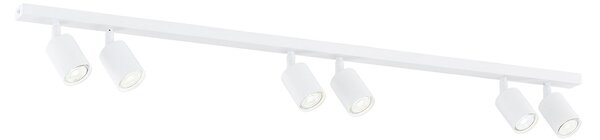 Plafoniera Moderna 6 Luci Faretti Vaishravana In Acciaio Bianco
