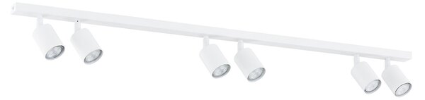 Plafoniera Moderna 6 Luci Faretti Vaishravana In Acciaio Bianco