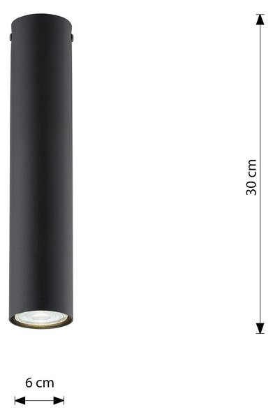 Plafoniera Moderna Faretto Mahadeva 1 Luce Acciaio Nero 30 Cm
