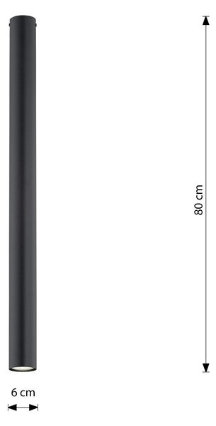 Plafoniera Moderna Faretto Mahadeva 1 Luce Acciaio Nero 80 Cm