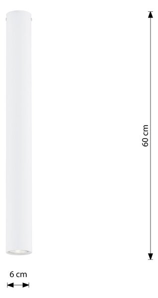 Plafoniera Moderna Faretto Mahadeva 1 Luce Acciaio Bianco 60 Cm