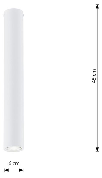Plafoniera Moderna Faretto Mahadeva 1 Luce Acciaio Bianco 45 Cm