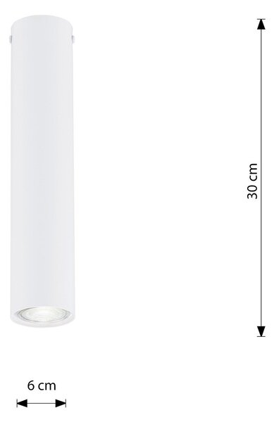 Plafoniera Moderna Faretto Mahadeva 1 Luce Acciaio Bianco 30 Cm