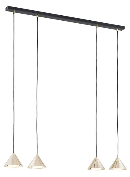 Sospensione Minimal Narayana 4 Luci In Acciaio Oro