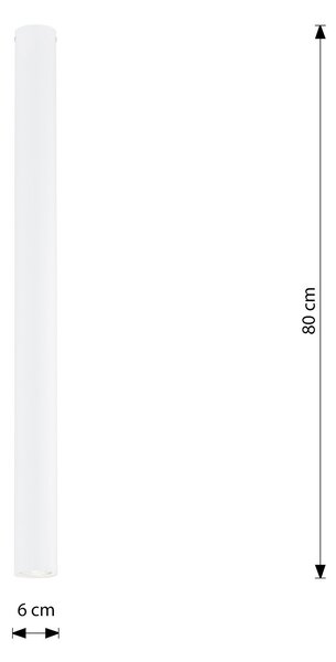Plafoniera Moderna Faretto Mahadeva 1 Luce Acciaio Bianco 80 Cm
