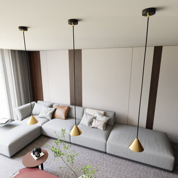 Sospensione Minimal Narayana 1 Luce In Acciaio Oro