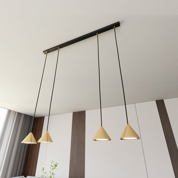 Sospensione Minimal Narayana 4 Luci In Acciaio Oro