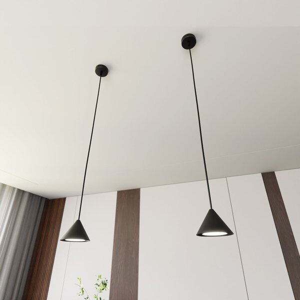 Sospensione Minimal Narayana 1 Luce In Acciaio Nero