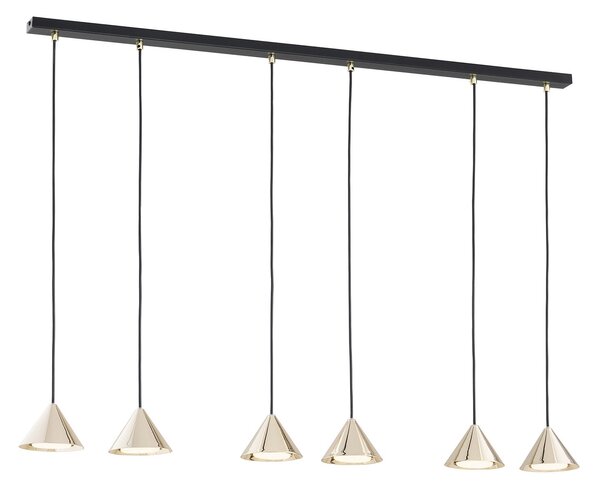 Sospensione Minimal Narayana 6 Luci In Acciaio Oro