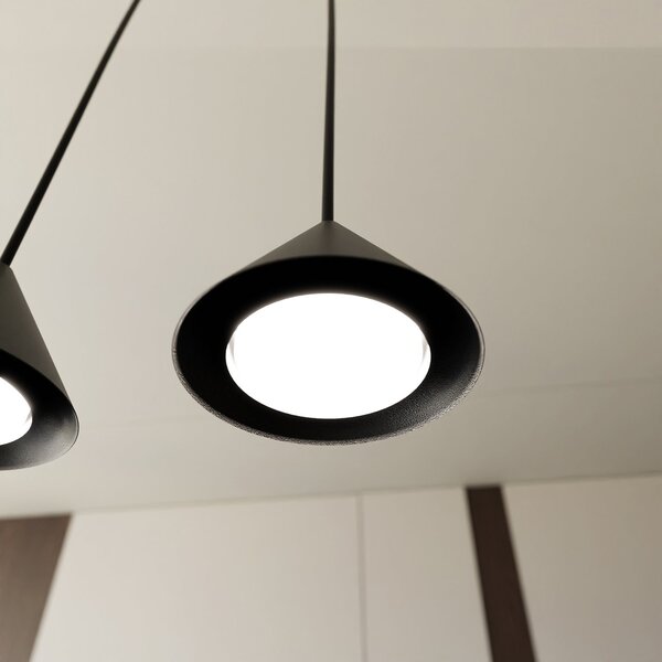 Sospensione Minimal Narayana 6 Luci In Acciaio Nero