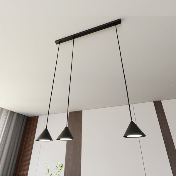Sospensione Minimal Narayana 3 Luci In Acciaio Nero