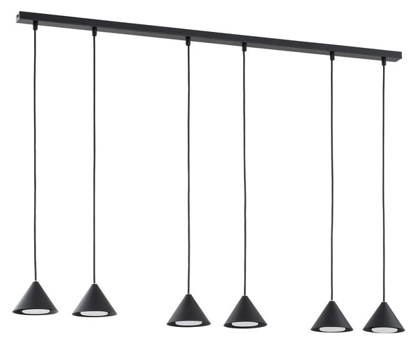 Sospensione Minimal Narayana 6 Luci In Acciaio Nero