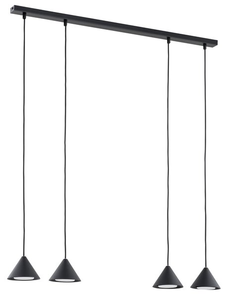 Sospensione Minimal Narayana 4 Luci In Acciaio Nero