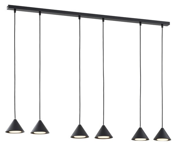 Sospensione Minimal Narayana 6 Luci In Acciaio Nero
