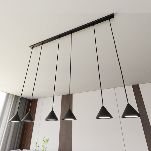 Sospensione Minimal Narayana 6 Luci In Acciaio Nero