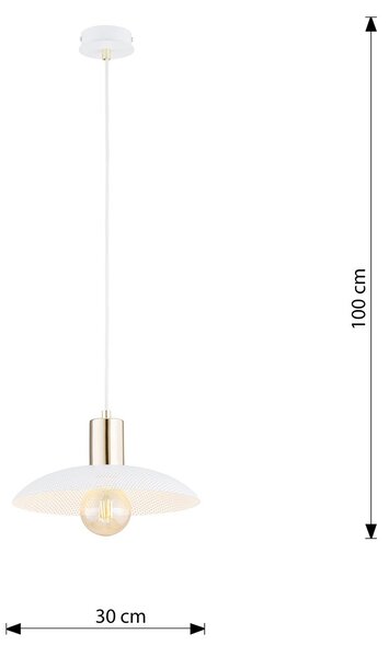 Sospensione Contemporanea Siri 1 Luce In Acciaio Oro E Bianco