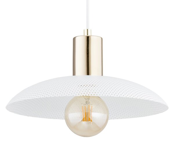 Sospensione Contemporanea Siri 1 Luce In Acciaio Oro E Bianco
