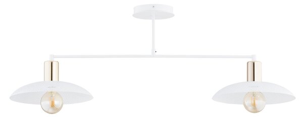 Plafoniera Contemporanea Uma 2 Luci In Acciaio Oro E Bianco